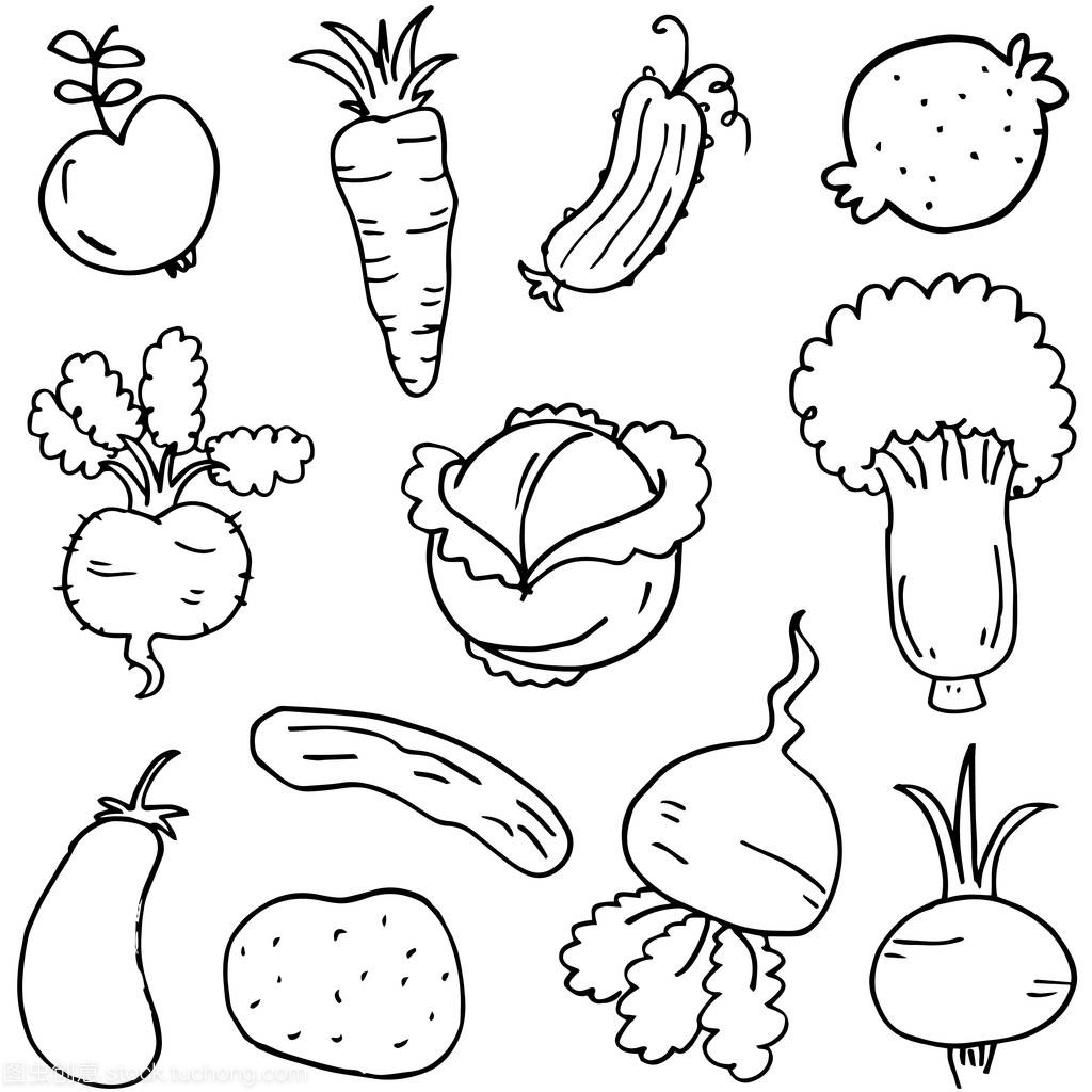 蔬菜集合手绘涂鸦