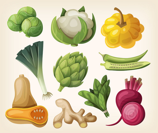 卡通蔬菜插画图片